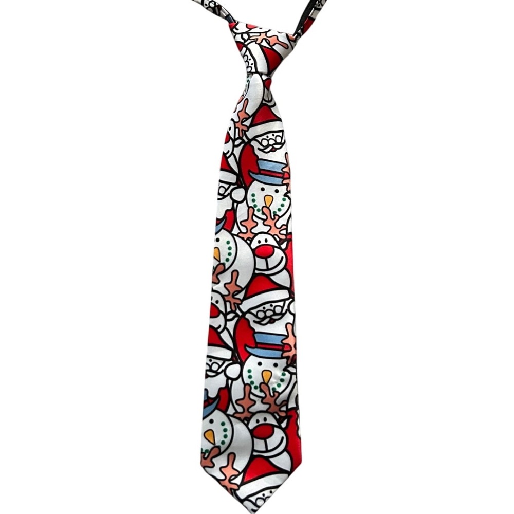 Jacob‎ Alexander Men's Christmas Holiday Santa Snowman Pattern Tie Necktie